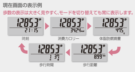 【万歩計®・歩数計】ポケット万歩　EX-500(ポケット・バッグインインタイプ万歩計、30日・30週間分の大容量メモリー万歩計）