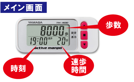 【万歩計・歩数計】アクティブ万歩_TH-400(青栁幸利博士監修)